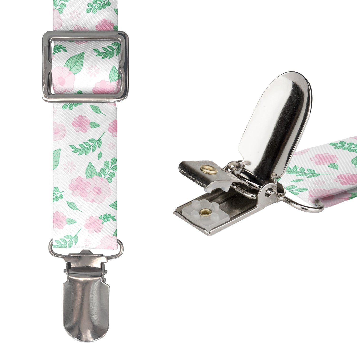 Sugar Floral Suspenders - Vegan Leather Y-Back - Knotty Tie Co.