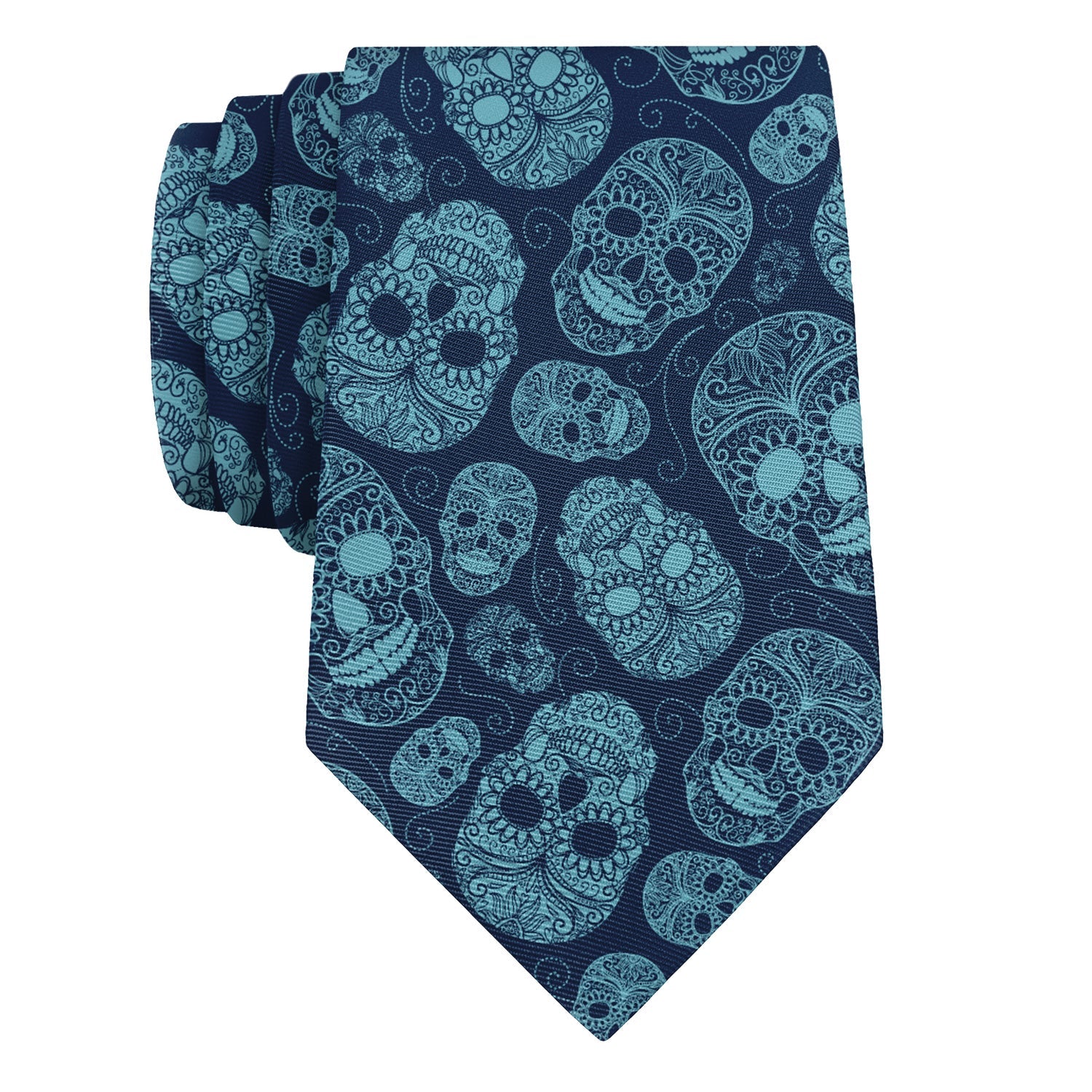 Sugar Skull Necktie - Rolled - Knotty Tie Co.