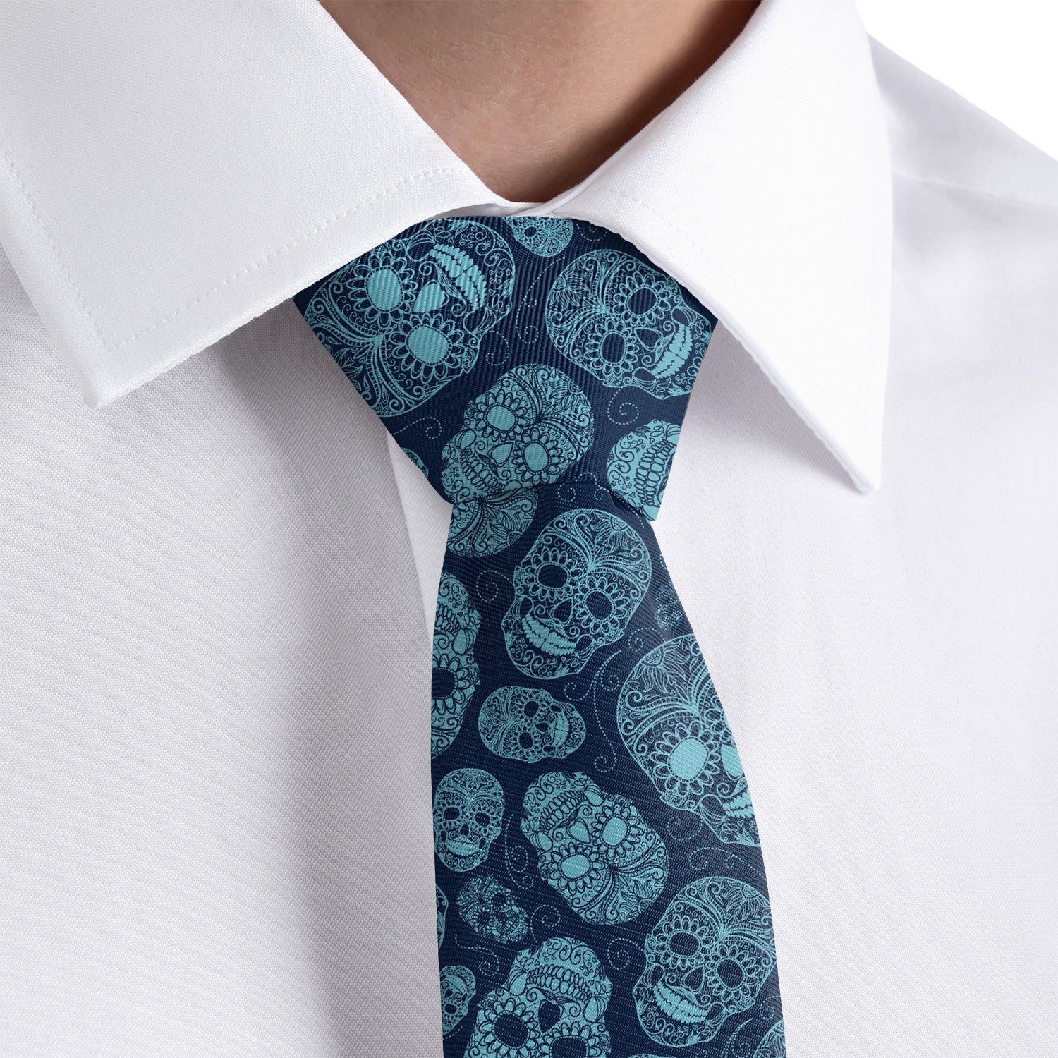 Sugar Skull Necktie - Rolled - Knotty Tie Co.