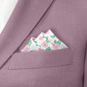 Sugar Floral Pocket Square - Stairs Fold - Knotty Tie Co.