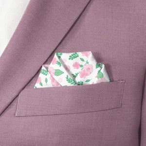 Sugar Floral Pocket Square - Scalloped Fold - Knotty Tie Co.