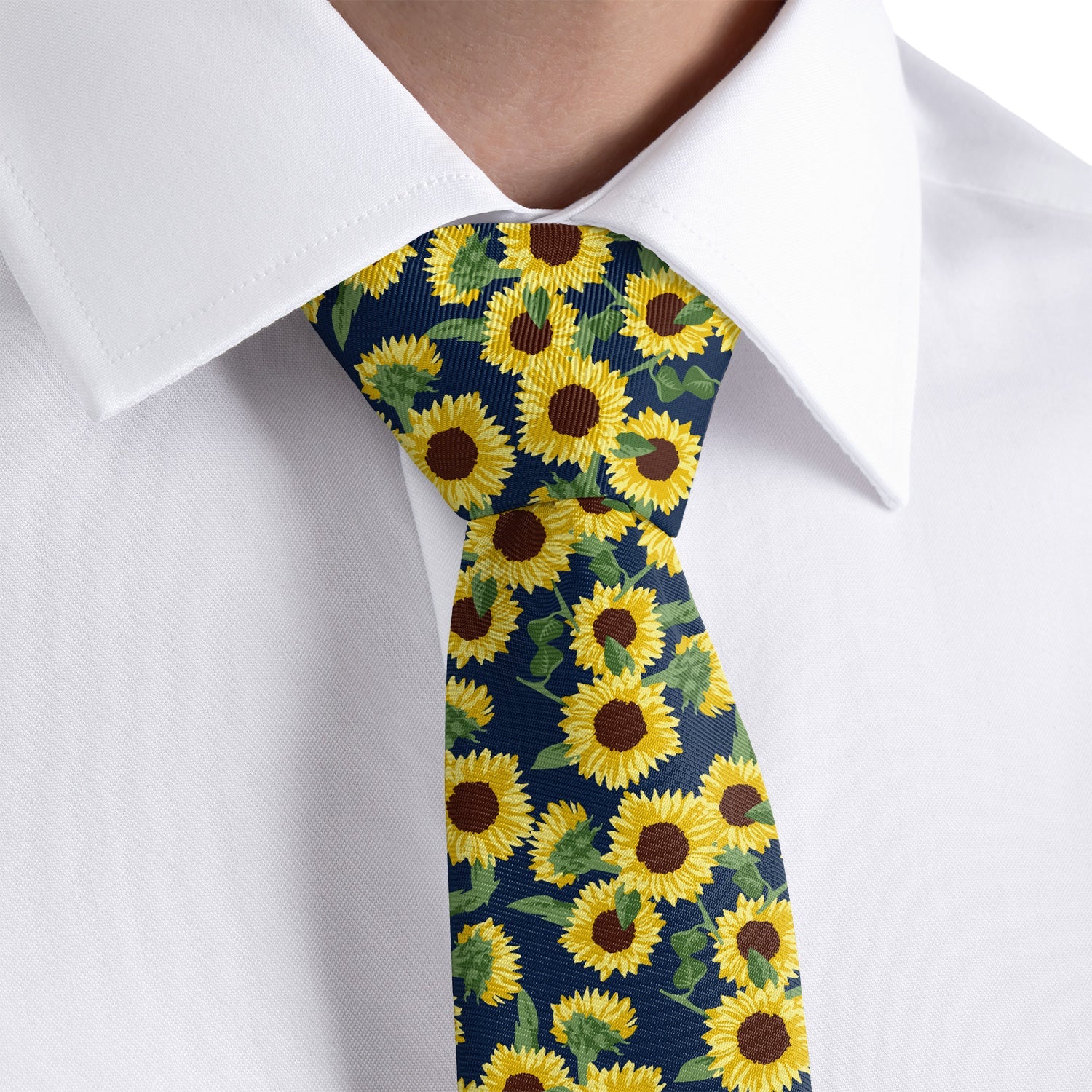 Sunflower Floral Necktie - Dress Shirt - Knotty Tie Co.