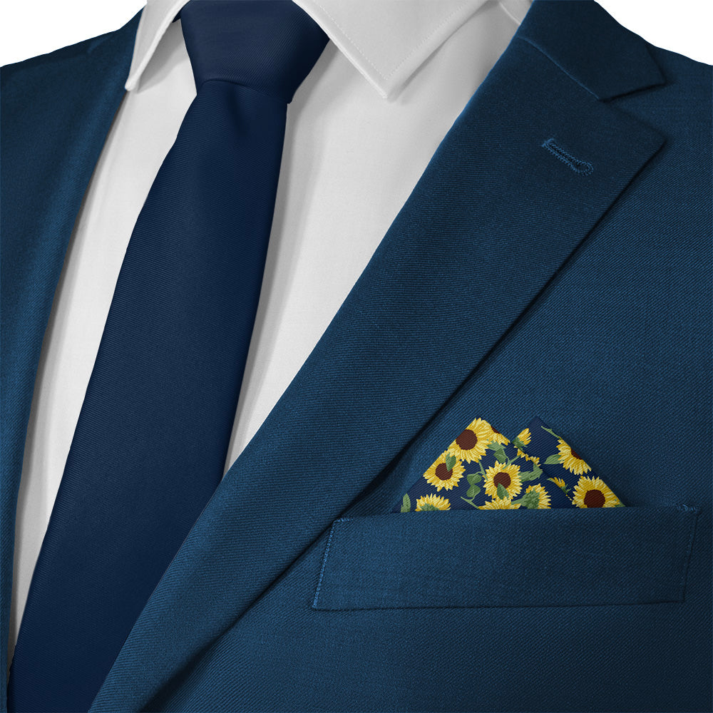 Sunflower Floral Pocket Square - 12" Square - Knotty Tie Co.