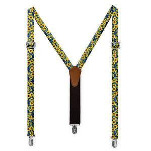 Sunflower Floral Suspenders - Full Front View - Knotty Tie Co.