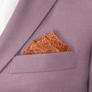 Sunflower Garden Pocket Square - Stairs Fold - Knotty Tie Co.