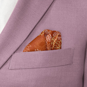 Sunflower Garden Pocket Square - Wave Fold - Knotty Tie Co.