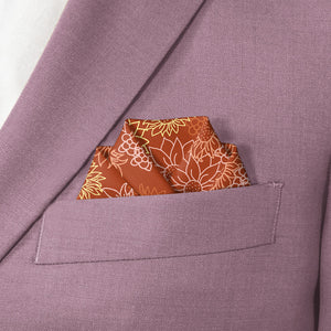 Sunflower Garden Pocket Square - Scalloped Fold - Knotty Tie Co.