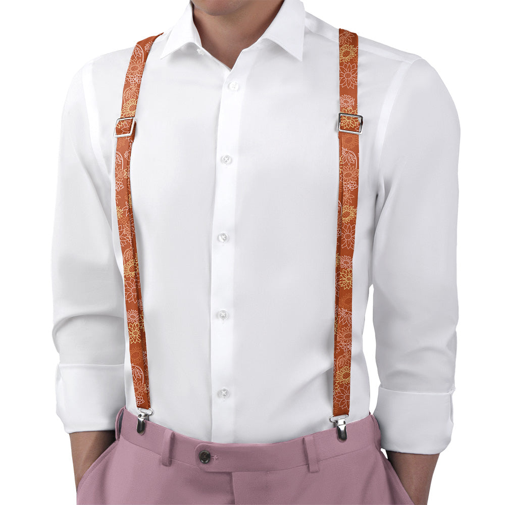 Sunflower Garden Suspenders - Main View - Knotty Tie Co.