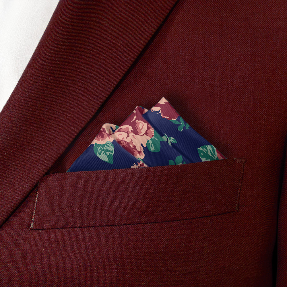 Sylvan Floral Pocket Square - Stairs Fold - Knotty Tie Co.