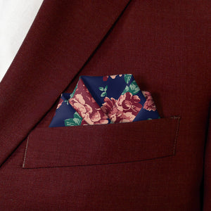 Sylvan Floral Pocket Square - Scalloped Fold - Knotty Tie Co.