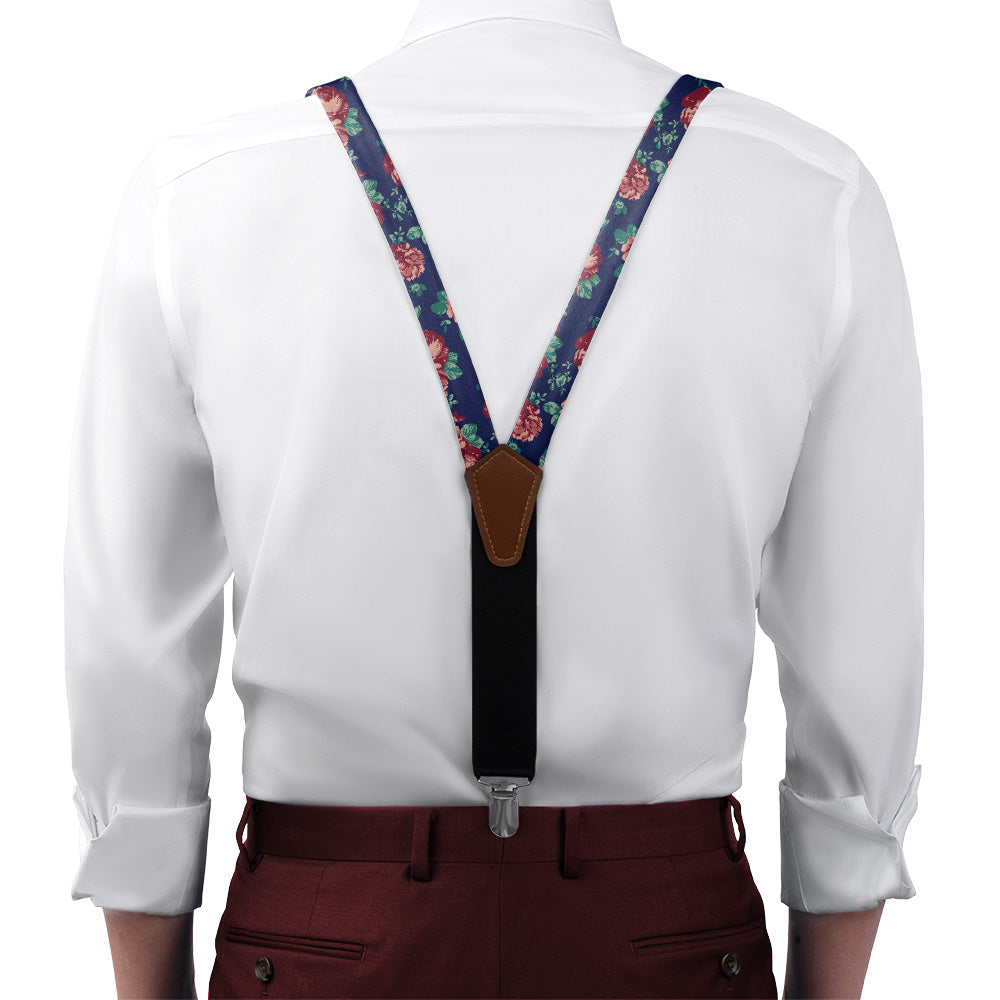 Sylvan Floral Suspenders - On Model Front View - Knotty Tie Co.