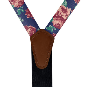 Sylvan Floral Suspenders - Vegan Leather Y-Back - Knotty Tie Co.