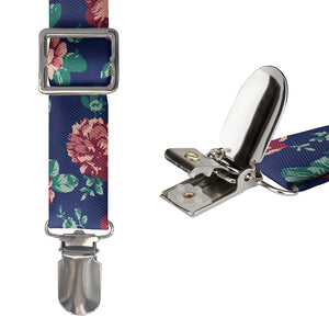 Sylvan Floral Suspenders - Hardware and Strap - Knotty Tie Co.