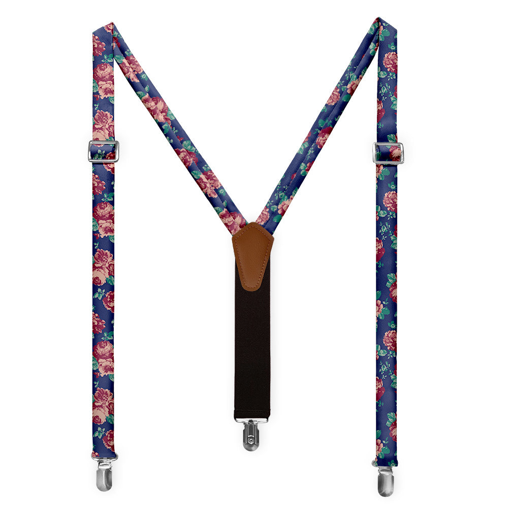 Sylvan Floral Suspenders - Full Front View - Knotty Tie Co.