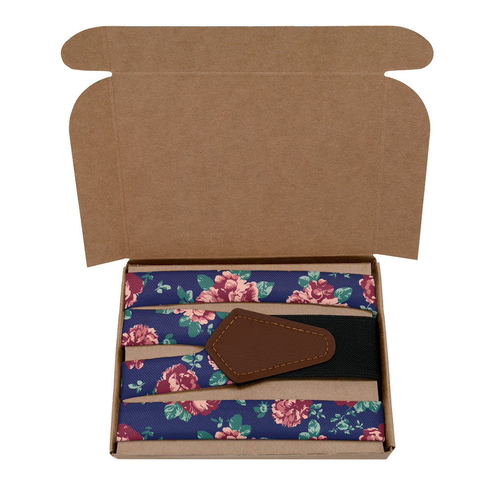 Sylvan Floral Suspenders - Kraft Gift Box Packaging - Knotty Tie Co.