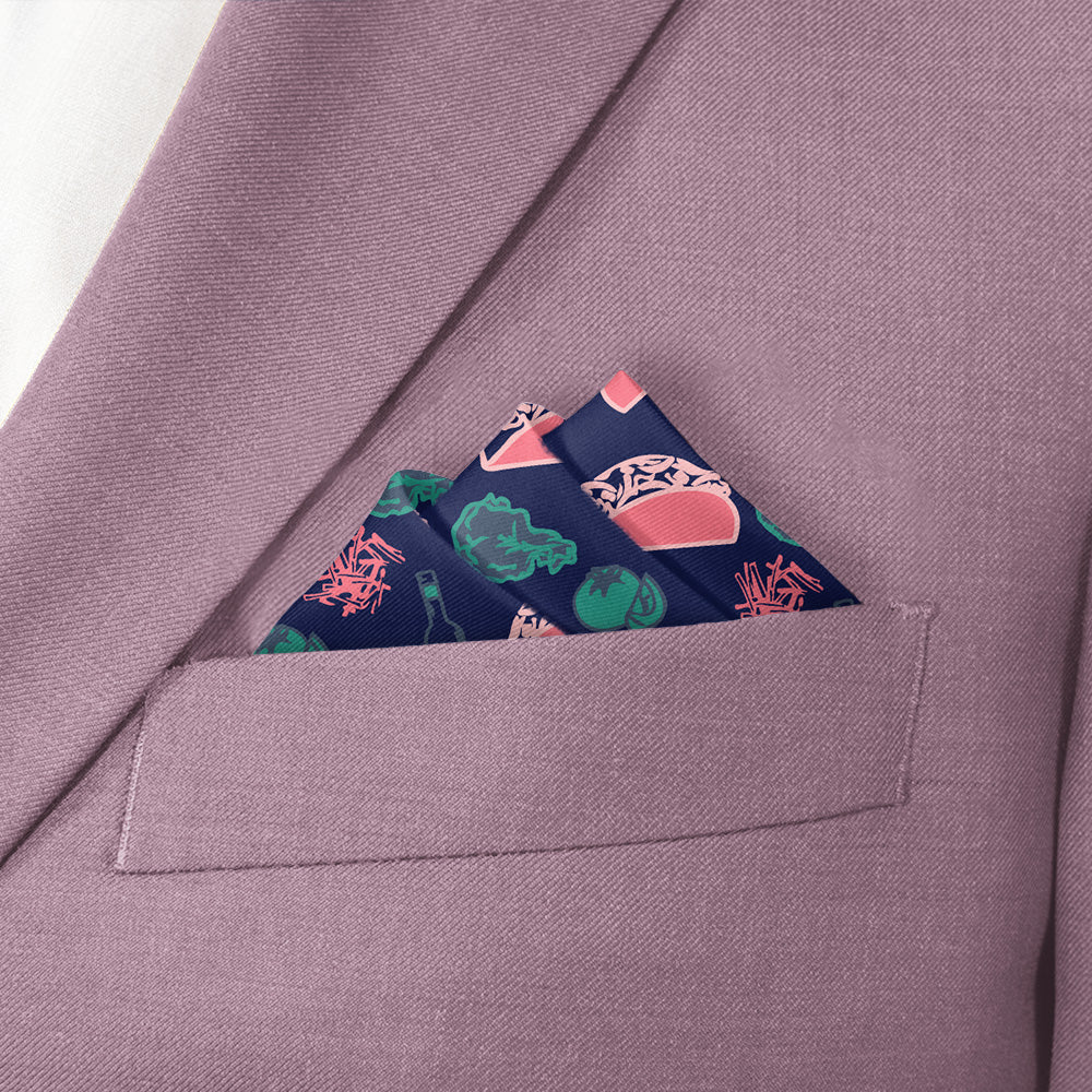 Taco Tuesday Pocket Square - Stairs Fold - Knotty Tie Co.