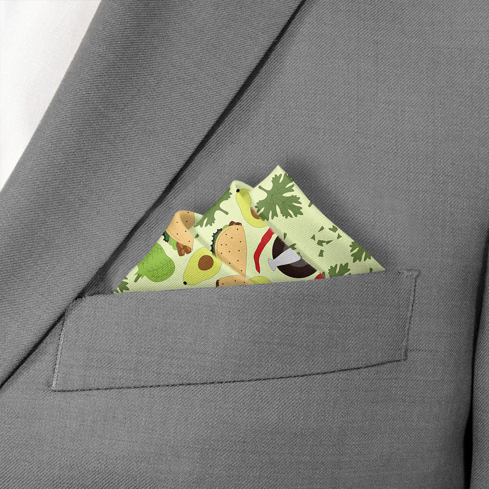 Tacos! Tacos! Tacos! Pocket Square - Stairs Fold - Knotty Tie Co.