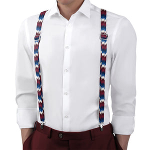 Takeoff Geometric Suspenders - On Model Back View - Knotty Tie Co.