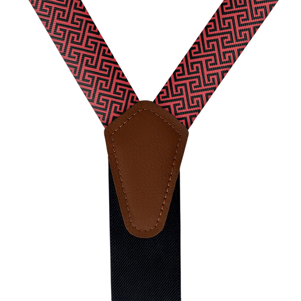 Tatami Geo Suspenders - Vegan Leather Y-Back - Knotty Tie Co.