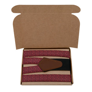 Tatami Geo Suspenders - Kraft Gift Box Packaging - Knotty Tie Co.