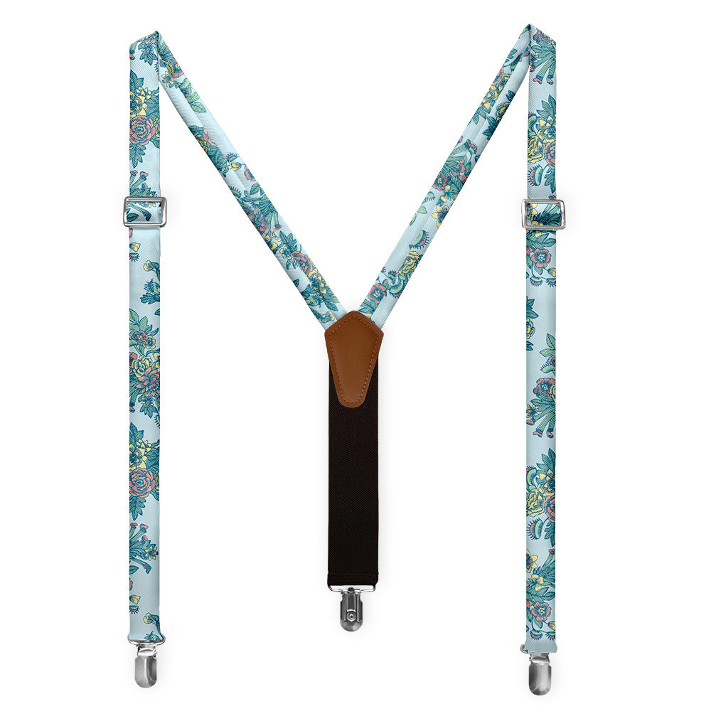 Tattoo Floral Suspenders - Full Front View - Knotty Tie Co.