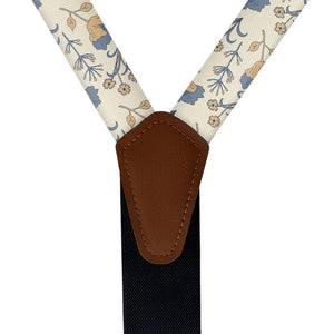 The Lyn Floral Suspenders - Vegan Leather Y-Back - Knotty Tie Co.