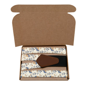 The Lyn Floral Suspenders - Kraft Gift Box Packaging - Knotty Tie Co.