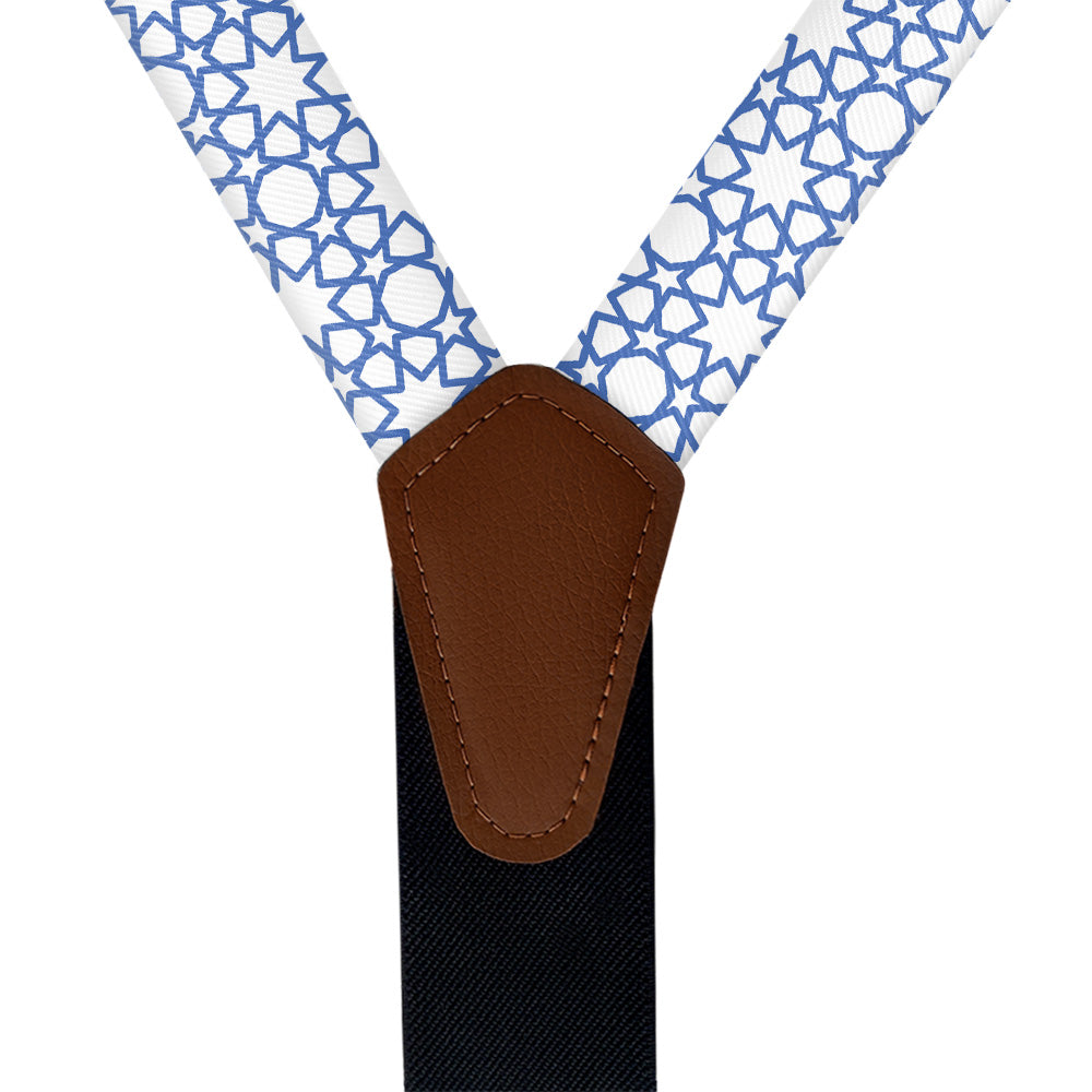 Thorndale Geometric Suspenders - Vegan Leather Y-Back - Knotty Tie Co.