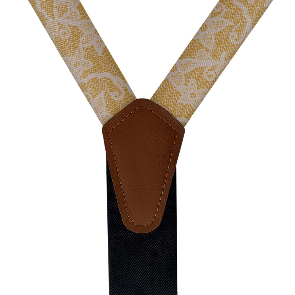 Threadwork Floral Suspenders - Vegan Leather Y-Back - Knotty Tie Co.