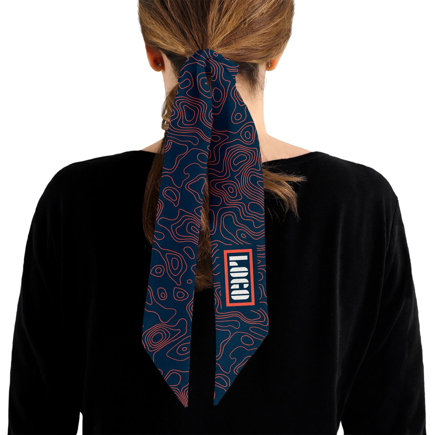 Topographic 4 Hair Flat Lay Logo Scarf - Knotty Tie Co.