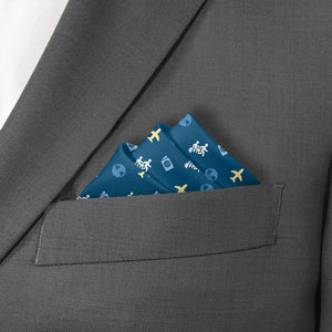 Traveling With Friends Pocket Square - Stairs Fold - Knotty Tie Co.