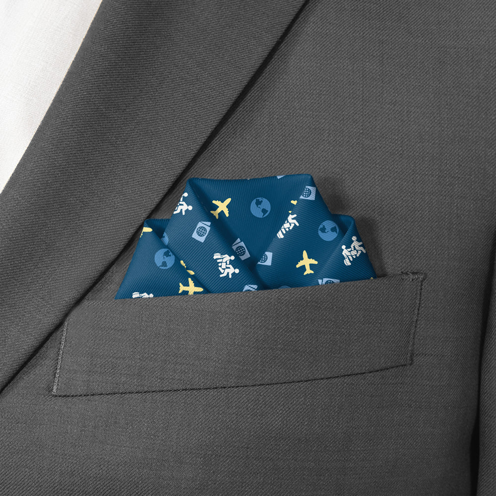 Traveling With Friends Pocket Square - Scalloped Fold - Knotty Tie Co.