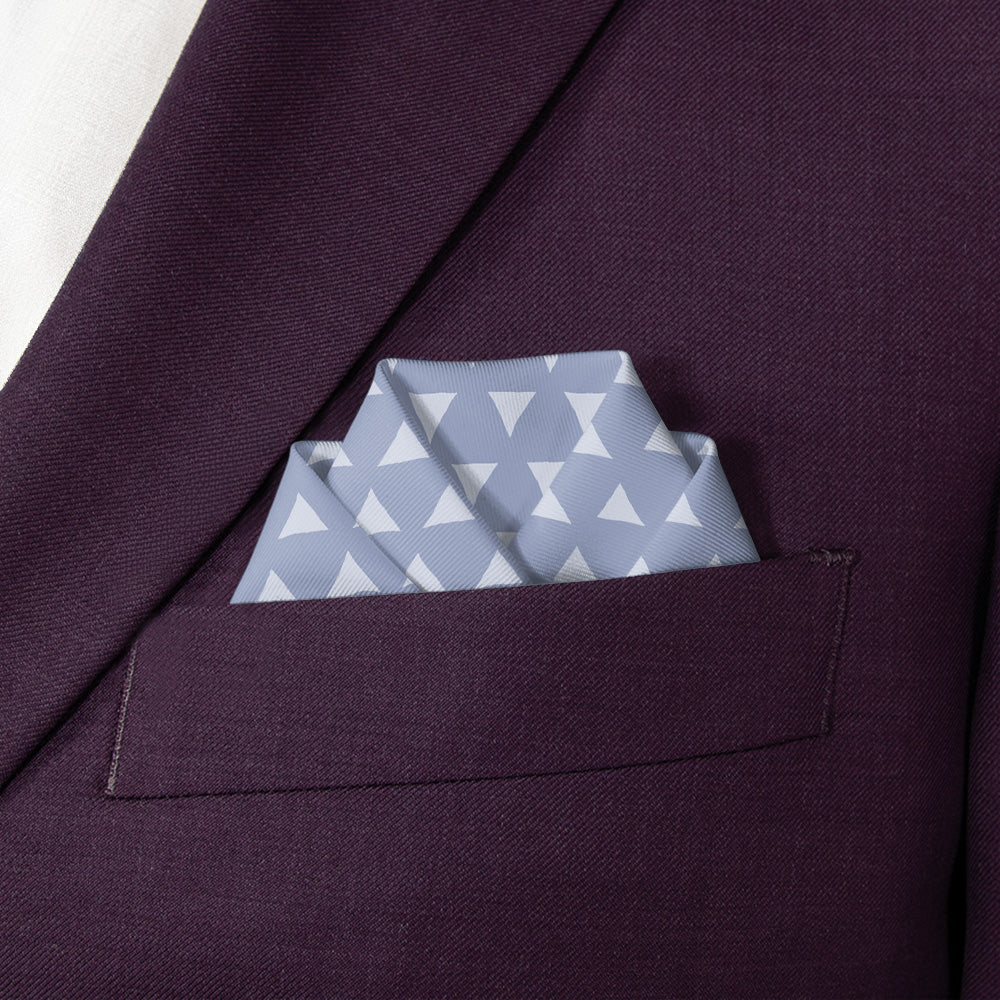 Tri Geo Pocket Square - Scalloped Fold - Knotty Tie Co.