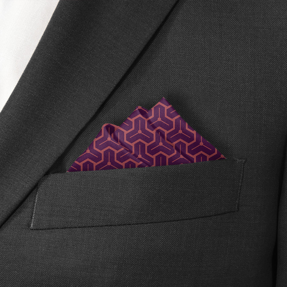 Triad Geo Pocket Square - Stairs Fold - Knotty Tie Co.