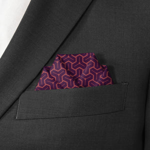 Triad Geo Pocket Square - Scalloped Fold - Knotty Tie Co.