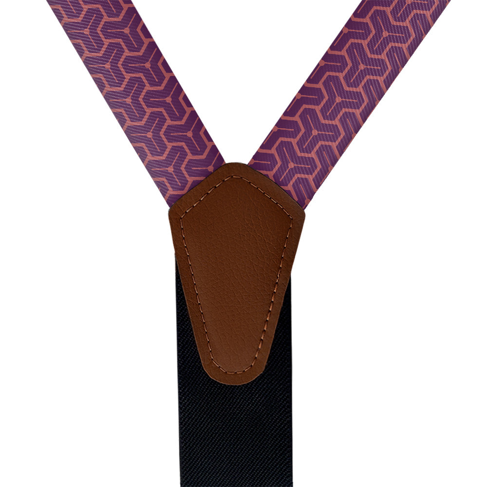 Triad Geo Suspenders - Vegan Leather Y-Back - Knotty Tie Co.