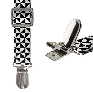 Trokut Checkered Suspenders - Hardware and Strap - Knotty Tie Co.