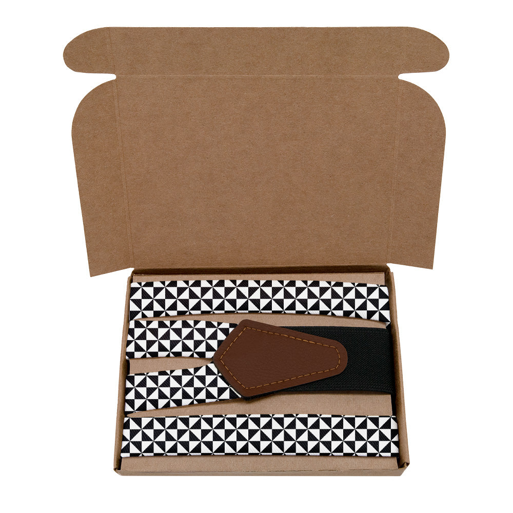 Trokut Checkered Suspenders - Kraft Gift Box Packaging - Knotty Tie Co.