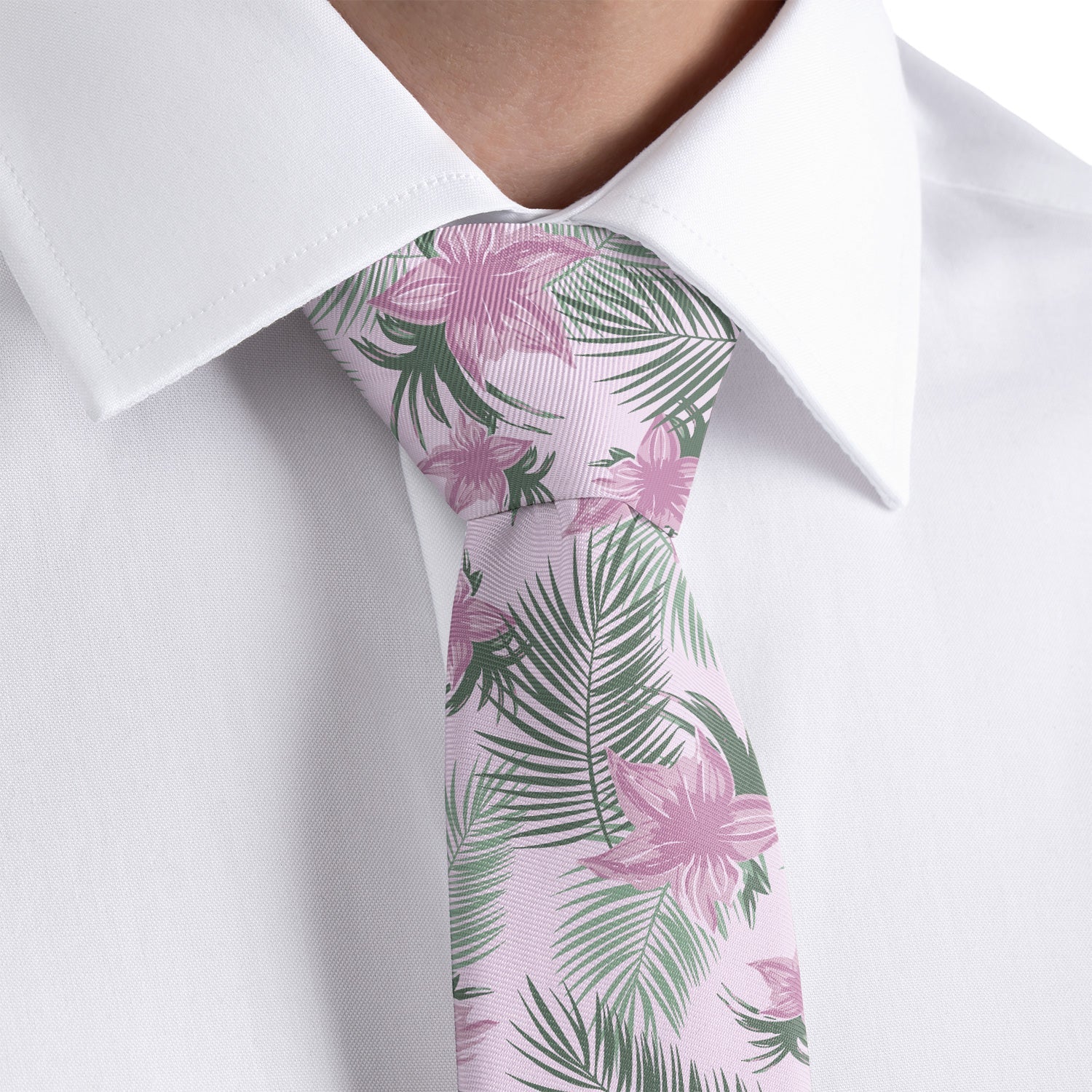 Tropical Blooms Necktie - Rolled - Knotty Tie Co.