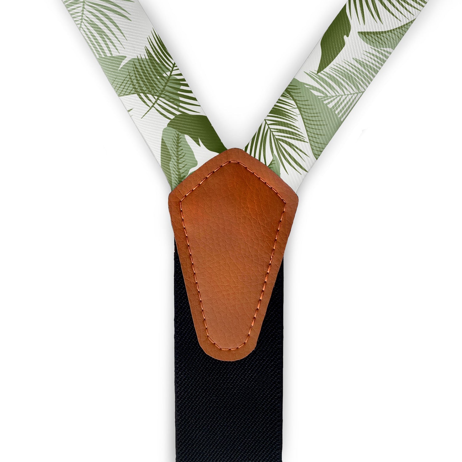 Tropical Leaves Suspenders - Hardware and Strap - Knotty Tie Co.