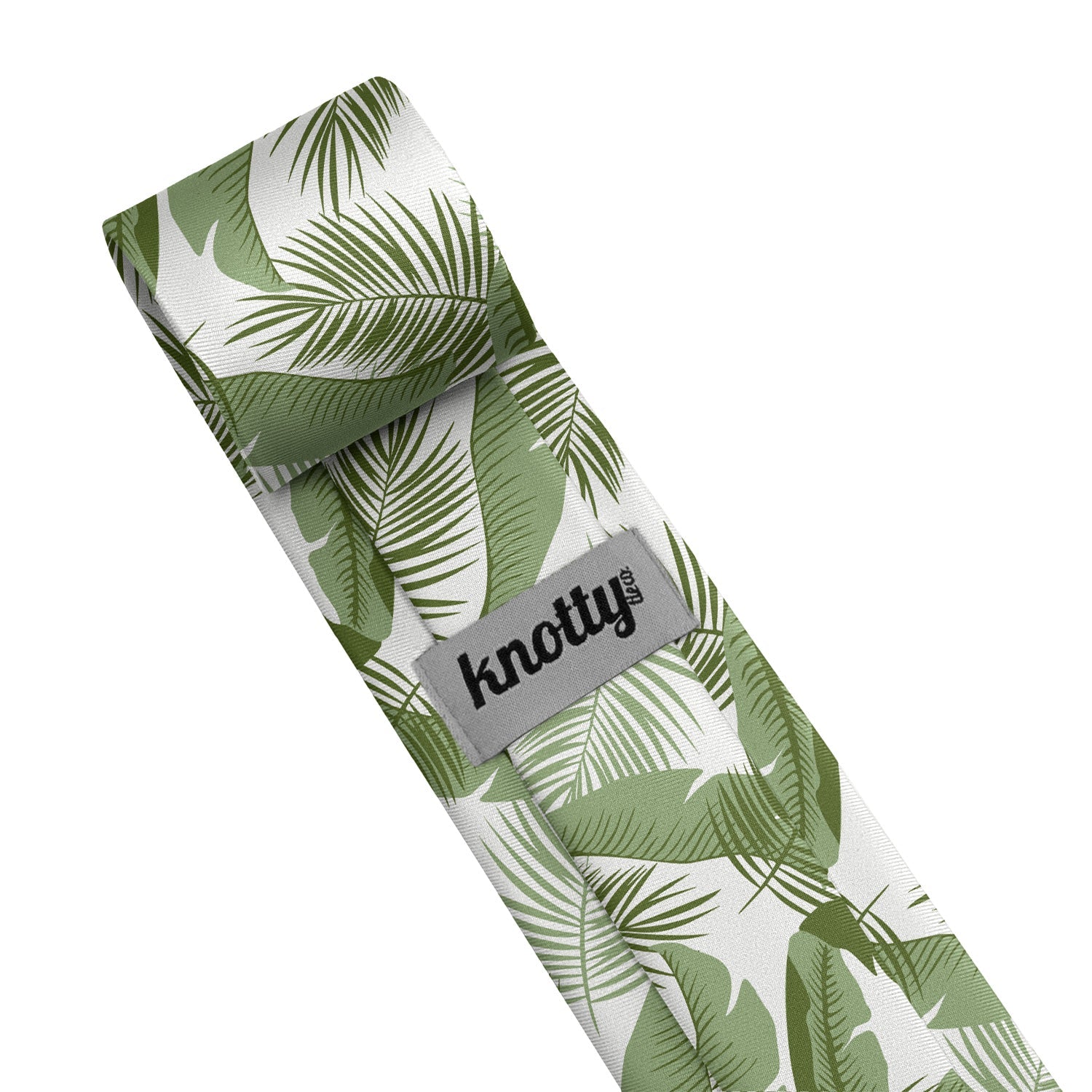 Tropical Leaves Necktie - Tag - Knotty Tie Co.