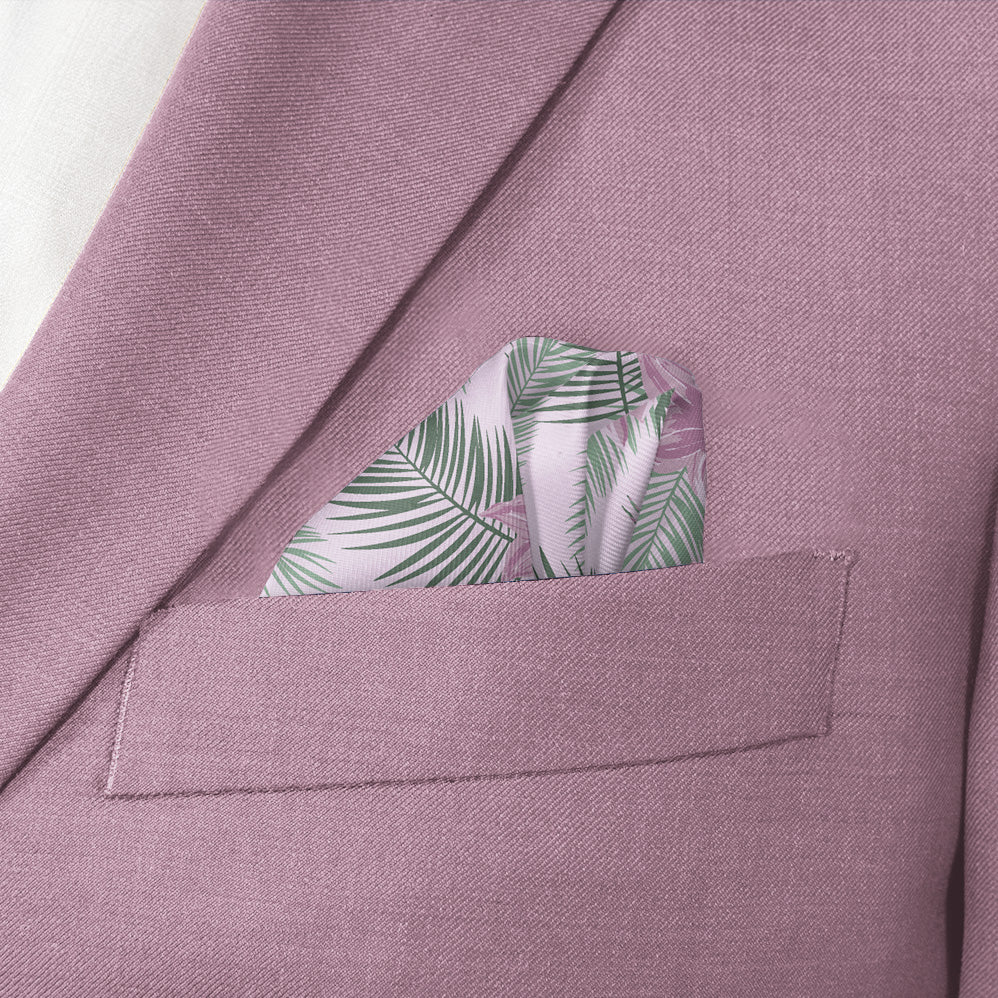 Tropical Blooms Pocket Square - Wave Fold - Knotty Tie Co.