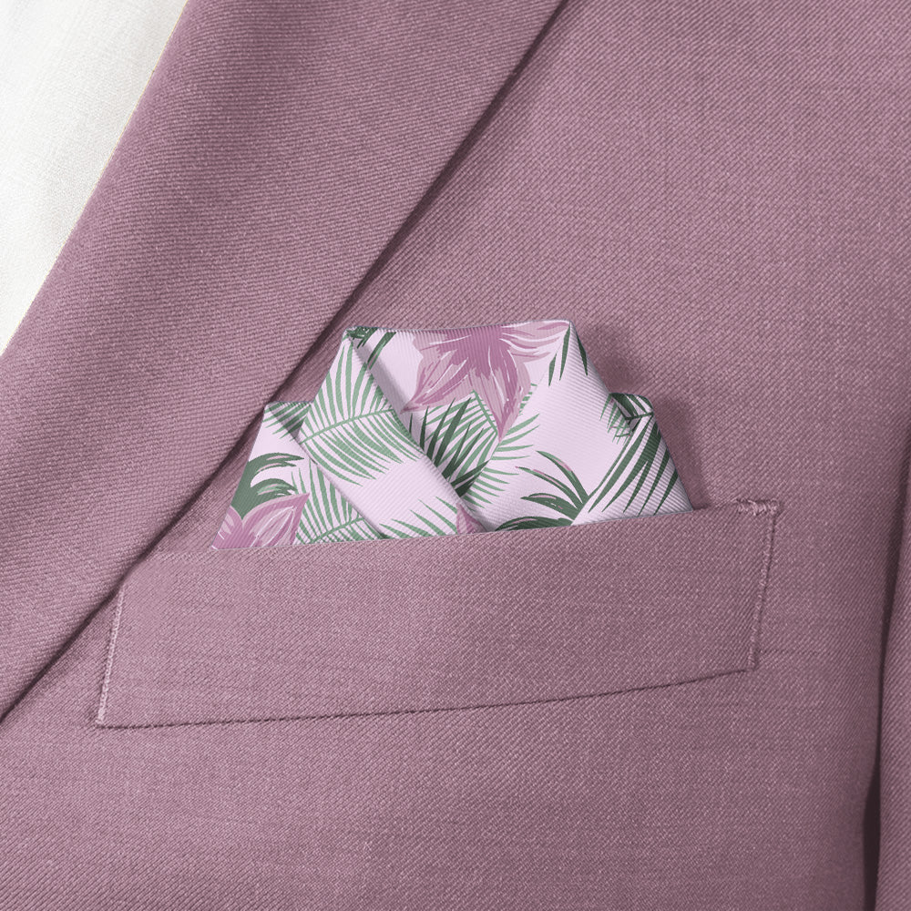 Tropical Blooms Pocket Square - Scalloped Fold - Knotty Tie Co.