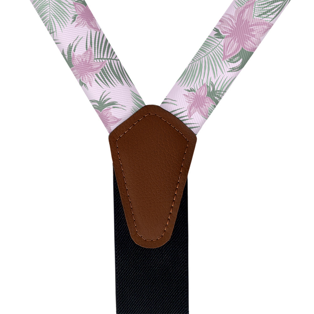 Tropical Blooms Suspenders - Vegan Leather Y-Back - Knotty Tie Co.