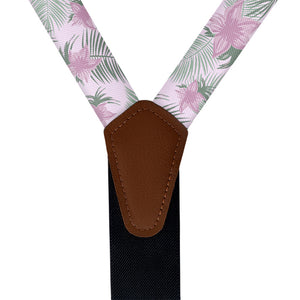 Tropical Blooms Suspenders - Vegan Leather Y-Back - Knotty Tie Co.