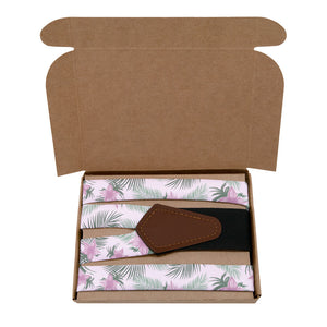 Tropical Blooms Suspenders - Kraft Gift Box Packaging - Knotty Tie Co.