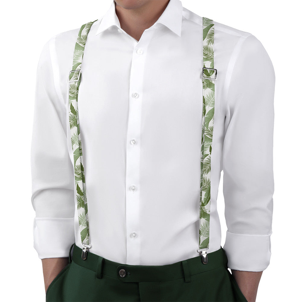 Tropical Leaves Suspenders - Main View - Knotty Tie Co.