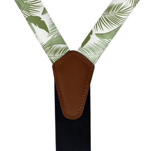 Tropical Leaves Suspenders - Vegan Leather Y-Back - Knotty Tie Co.