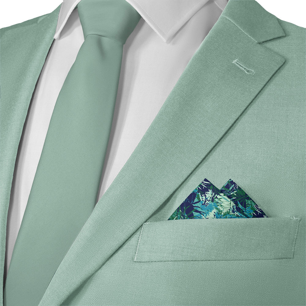 Tropics Floral Pocket Square - Matching Necktie- Knotty Tie Co.