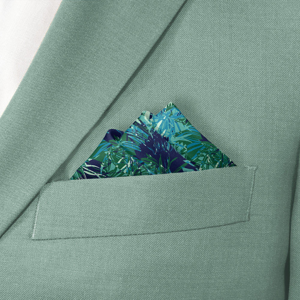 Tropics Floral Pocket Square - Stairs Fold - Knotty Tie Co.